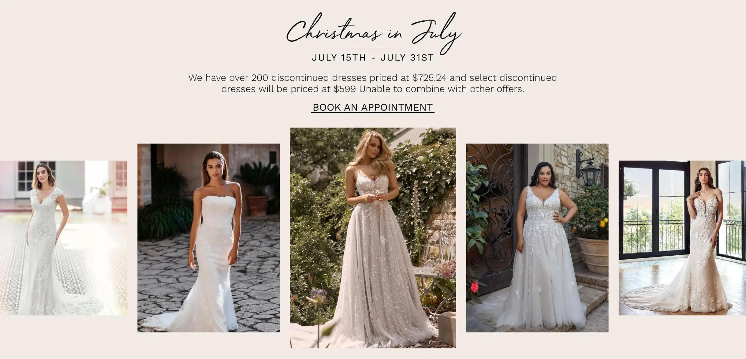 Christmas in July sale at Dublin Bridal