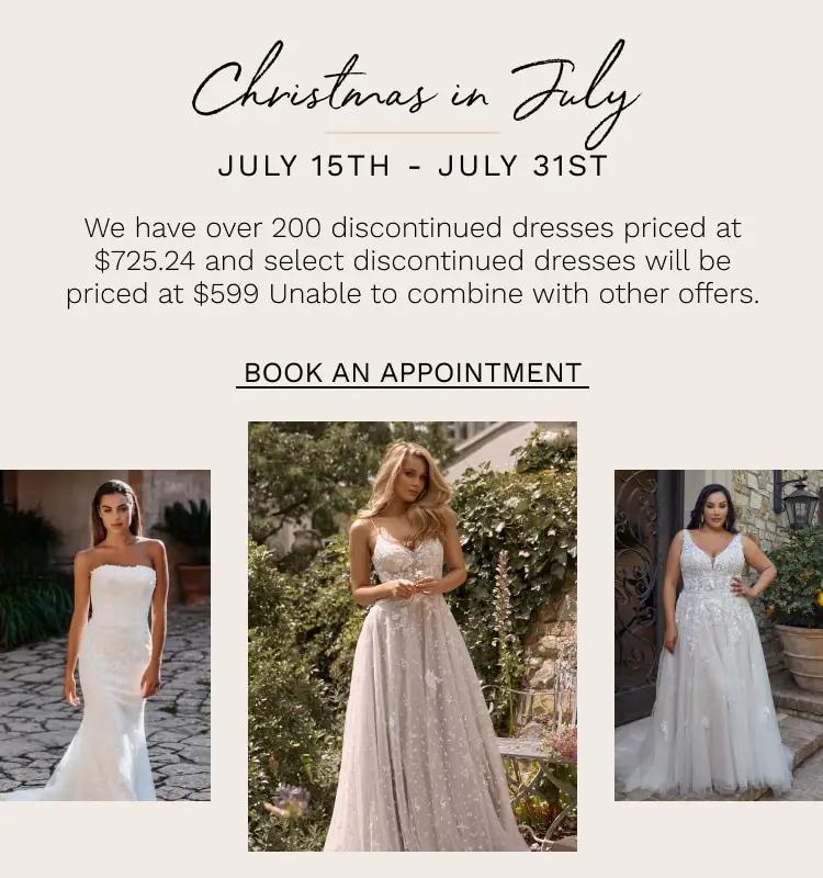 Christmas in July sale at Dublin Bridal